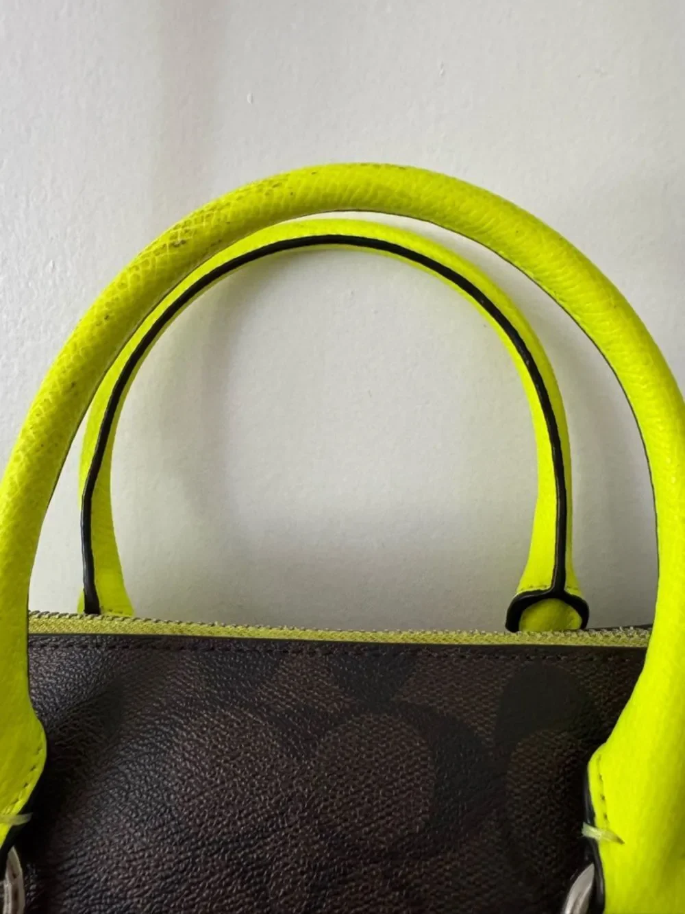 Coach Monogram Cross body with Neon Trim